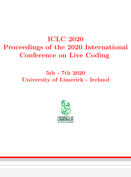 Cover of 'Proceedings of the 2020 International Conference on Live Coding (ICLC2020)' by Giuseppe Torre, published by ICLC
